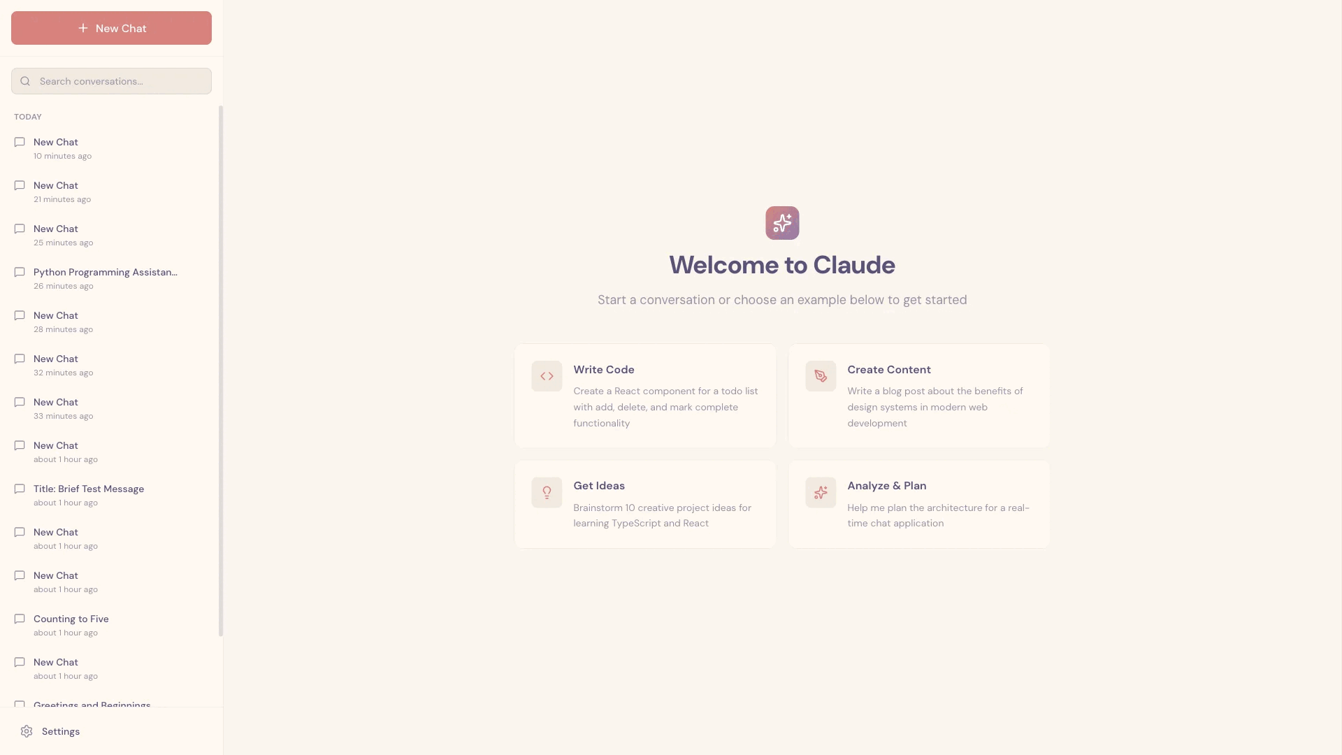 Проверка клона claude.ai через Puppeteer MCP: агент открывает интерфейс, создаёт беседу и проверяет ответ. Сквозной сценарий помогает заметить ошибки, которых не видно при чтении кода.