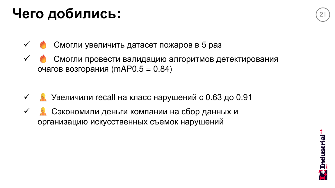 Слайд 21: заявленные результаты автора.